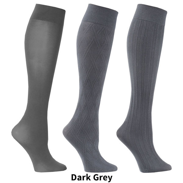 Support Plus&#174; Women's Opaque Closed Toe Wide Calf Trouser Socks - 3 Pack