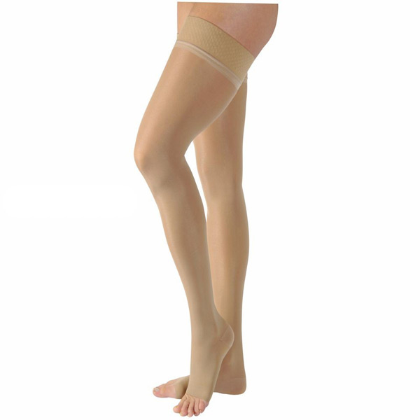 Product image for Jobst® Relief Women's Opaque Open Toe Firm Compression Thigh High Stockings