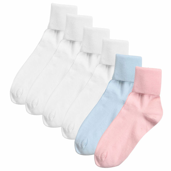Buster Brown&reg; 100% Cotton Women's Extra Large Crew Socks - 6 Pack - Assorted