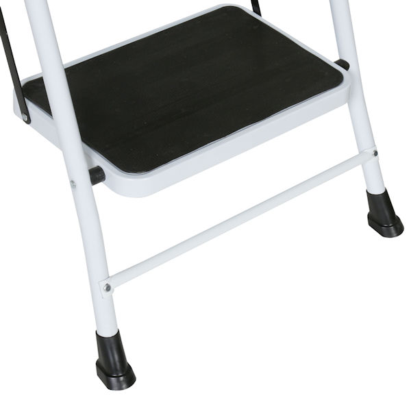 Product image for Support Plus Folding 3-Step Safety Step Ladder - Padded Side Handrails & Attachable Tool Pouch Caddy