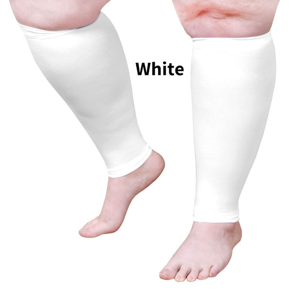 Product image for Opaque Open Toe Extra Wide Calf Moderate Compression Knee High Calf Sleeve - 1 Pair