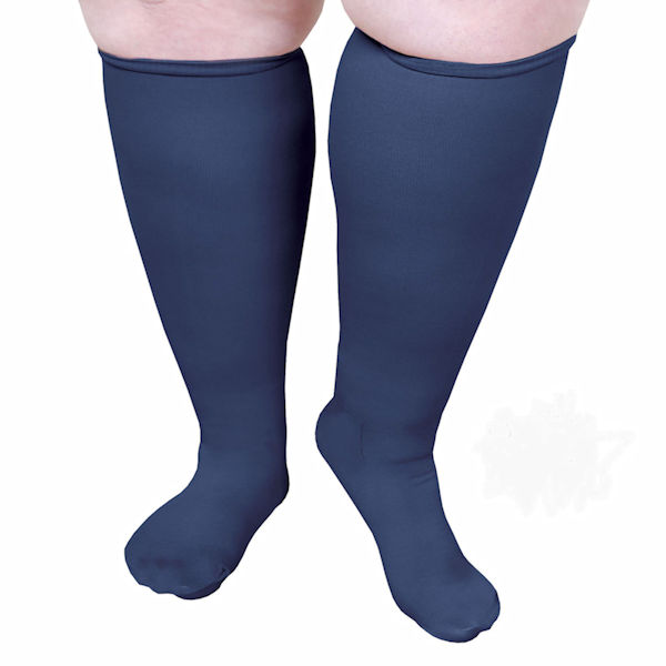 Product image for Opaque Closed Toe Petite Height Extra Wide Calf Moderate Compression Knee High Socks
