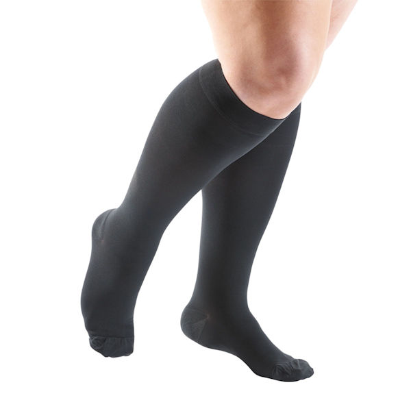 Support Plus Women's Opaque Closed Toe Wide Calf Firm Compression Knee High Stockings