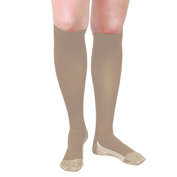 Support Plus&reg; Women's Opaque Moderate Compression Knee High Socks with Copper Fibers