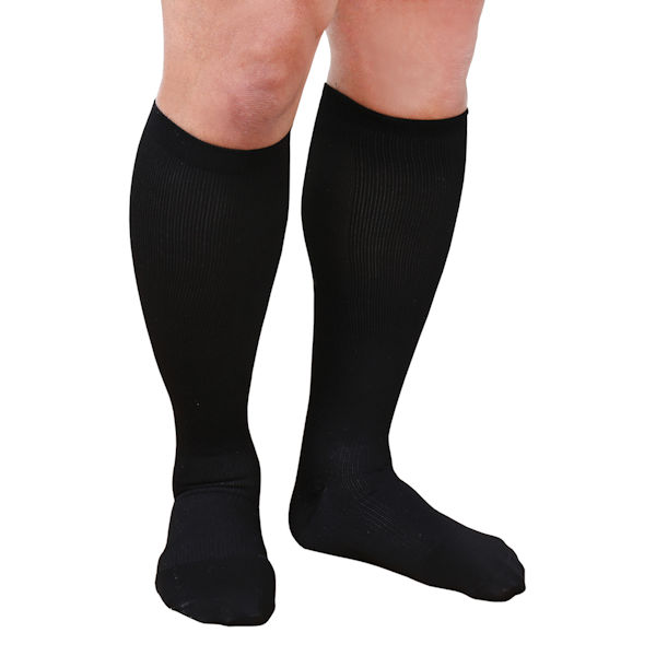Support Plus&reg; Men's Opaque Moderate Compression Knee High Socks