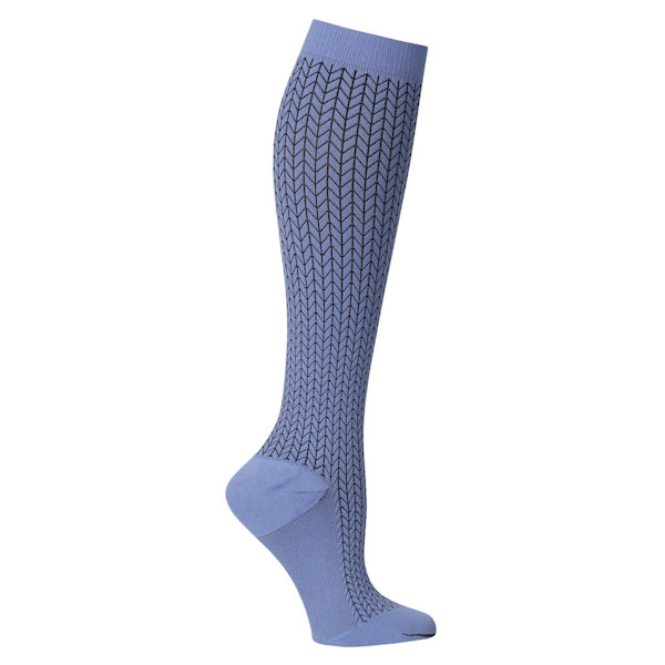 Support Plus&reg; Unisex Moderate Compression Knee High Socks - Chevron