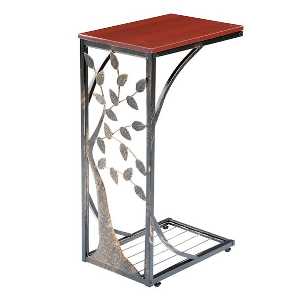 Sofa Side End Table with Metal Tree Design