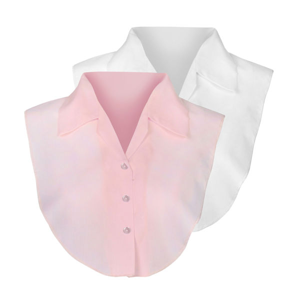 Button Up Dickey Set of 2 (Pink & White)