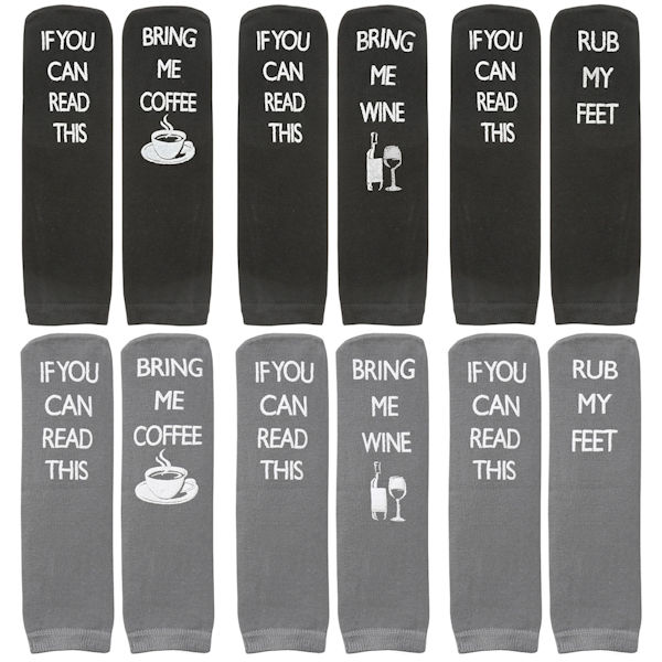Unisex Bariatric Message Socks - Set of 6 Pairs