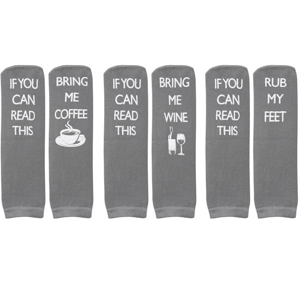 Unisex Bariatric Message Socks - Set of 3 - Grey