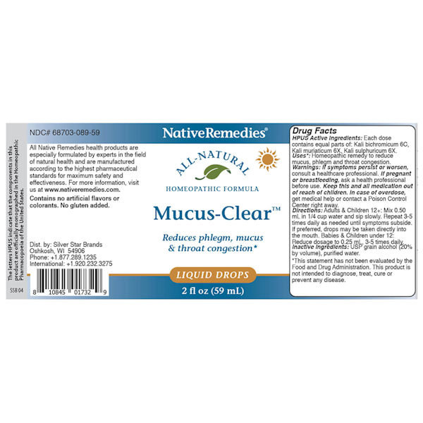 Product image for Mucus Clear Homeopathic Formula