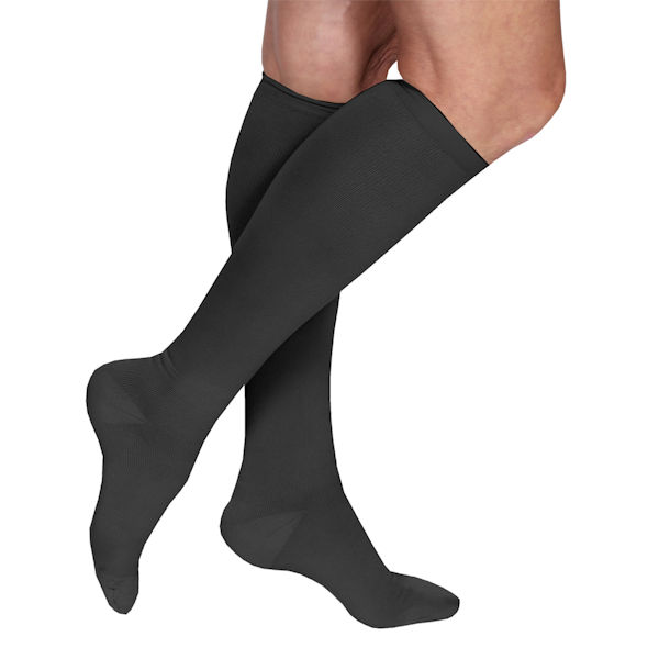 Support Plus&reg; Women's Microfiber Wide Calf Moderate Compression Knee High Socks