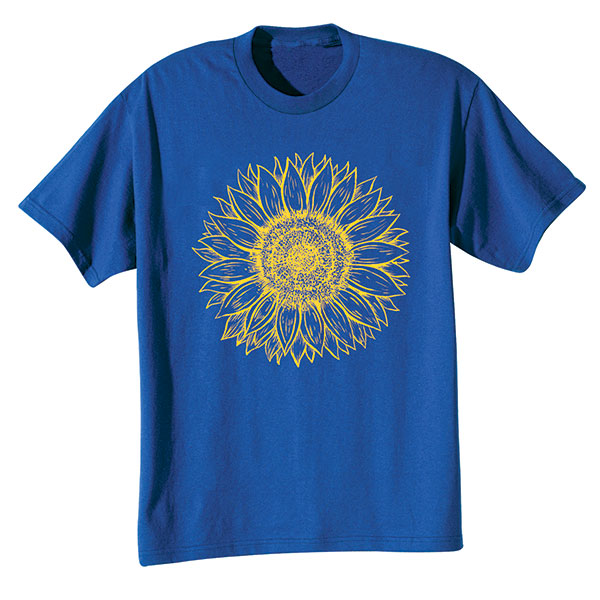 Product image for Sunflower Drawing on Royal T-Shirts or Sweatshirts