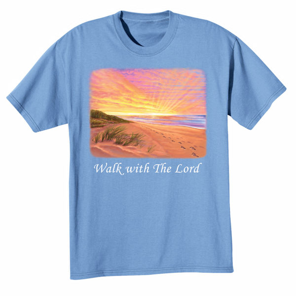 Product image for Faith T-Shirts or Sweatshirts - Walk with The Lord - Blue