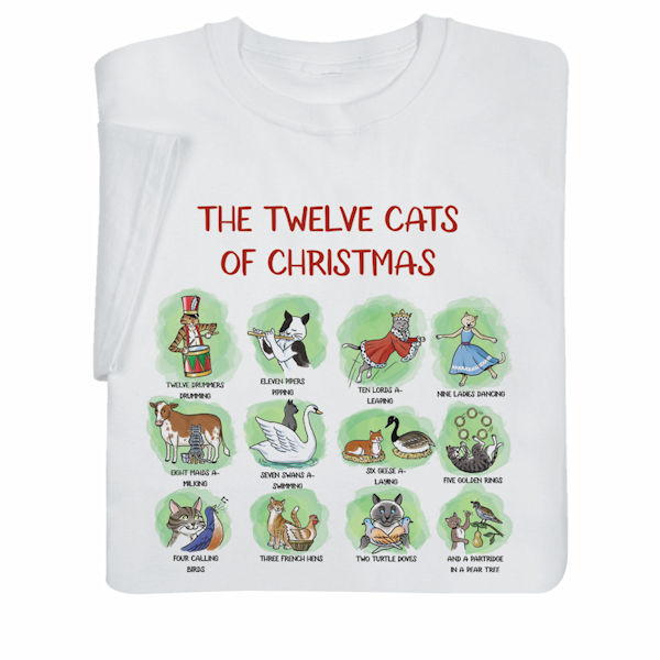 Product image for The 12 Cats of Christmas T-Shirts or Sweatshirts