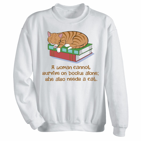 Product image for Cats and Books T-Shirts or Sweatshirts