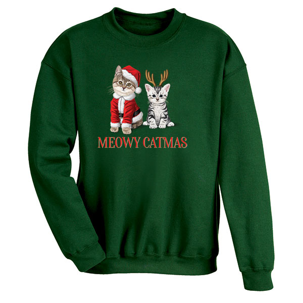 Product image for Meowy Catmas T-Shirts or Sweatshirts