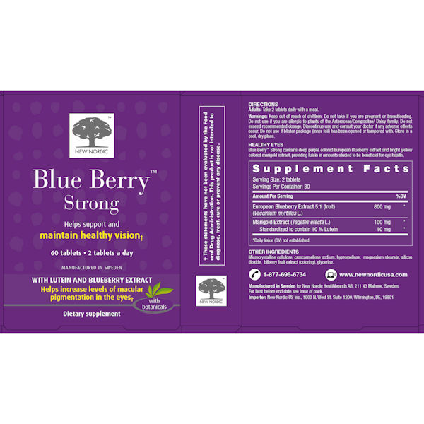 Product image for Blueberry Strong Vision Tablets