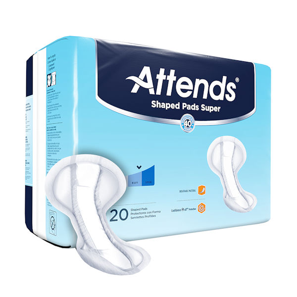 Product image for Attends Incontinence Shape Pads, Super Absorbency