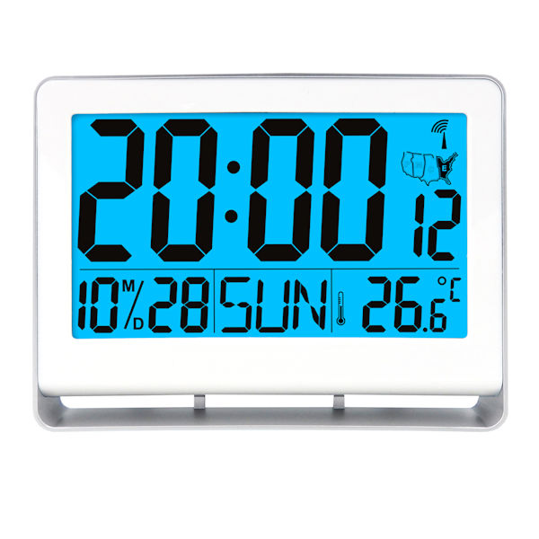 Atomic LCD Alarm Clock with 2 Inch Numbers
