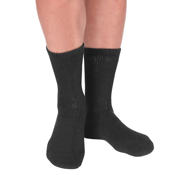 Product image for Unisex Loose Fit Diabetic Crew Length Socks - 3 Pack