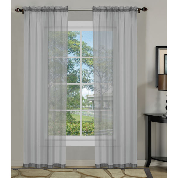 Product image for Solid Voile Panel Pair 