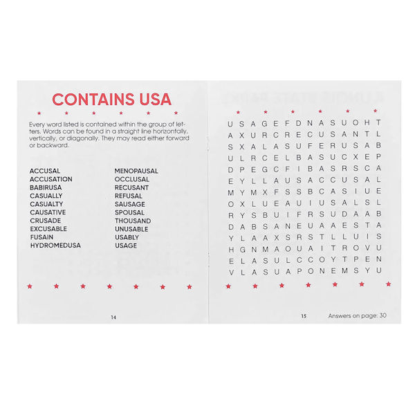Product image for Large Print USA Word Search - Set of 4