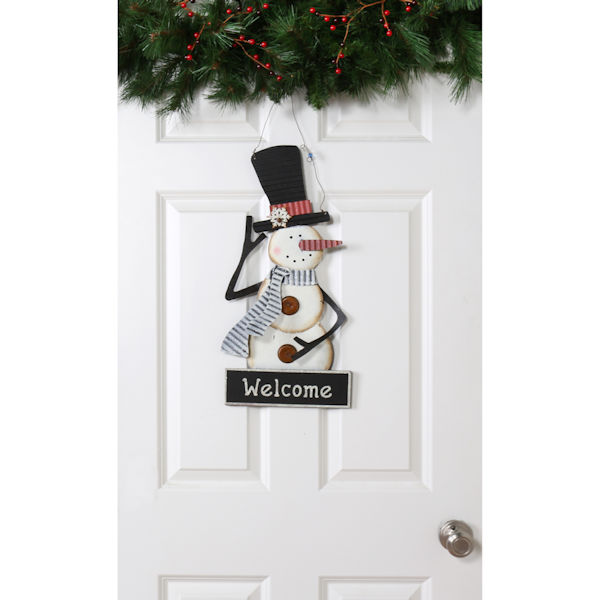 Happy Snowman Welcome Sign