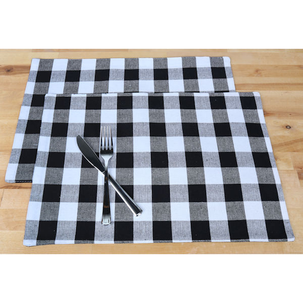 Product image for Buffalo Plaid Cotton Placemats - Set of 4