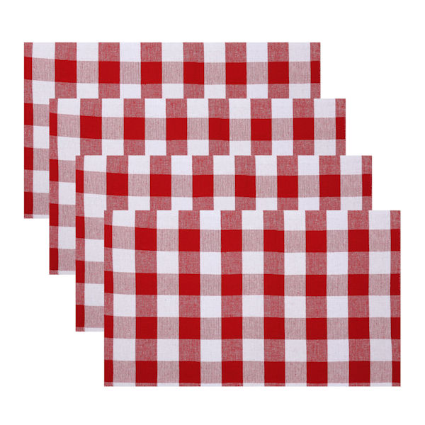 Product image for Buffalo Plaid Cotton Placemats - Set of 4