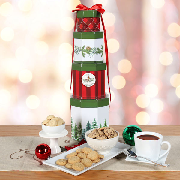 20" Gift Tower Filled with Cookies and Treats