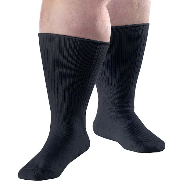 Product image for Unisex Extra Wide Edema Crew Length Socks - 2 Pairs