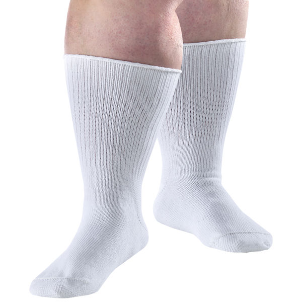 Product image for Unisex Extra Wide Edema Crew Length Socks - 2 Pairs