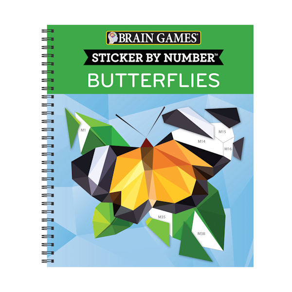 Product image for Sticker by Number Butterflies or Birds Spiral-Bound Activity Books