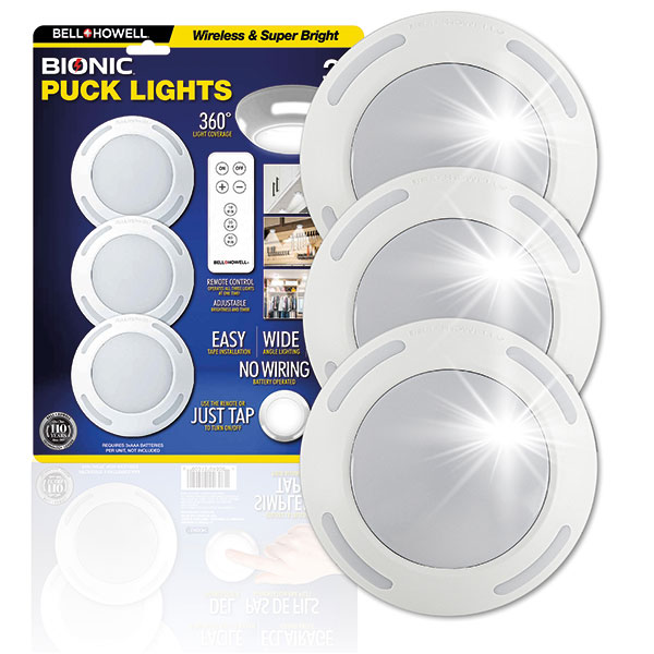 Product image for Bell & Howell Bionic Puck Lights - 3 Pack