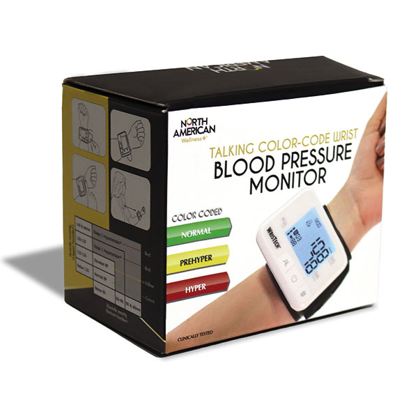Product image for Color-Coded Talking Wrist Blood Pressure Monitor
