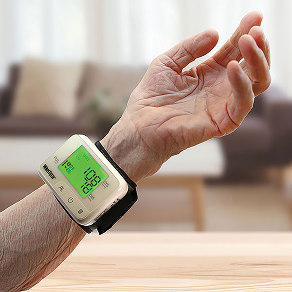 Product image for Color-Coded Talking Wrist Blood Pressure Monitor