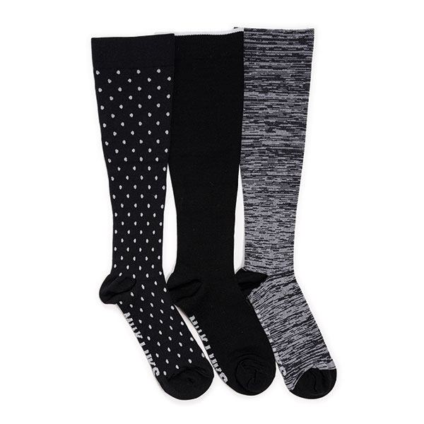 Product image for Mukluks Women's Regular or Wide Calf Mild Compression Knee High Pattern Fashion Socks - 3 Pairs