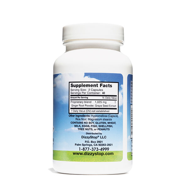 Product image for DizzyStop Herbal Supplement - 80 Capsules