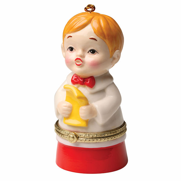 Product image for Porcelain Surprise Christmas Ornaments - Caroler Boy