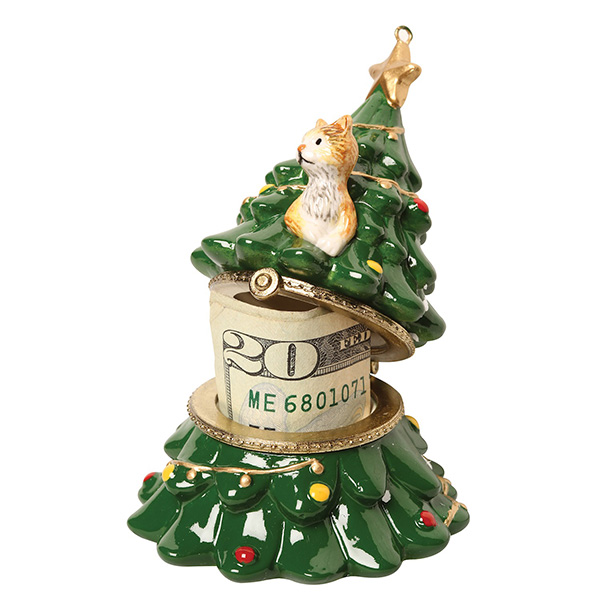 Product image for Porcelain Surprise Christmas Ornaments - Cat in Tree