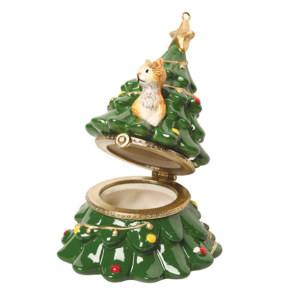 Product image for Porcelain Surprise Christmas Ornaments - Cat in Tree