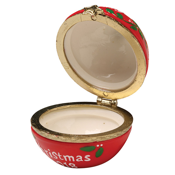 Porcelain Surprise Christmas Ornaments - Merry Christmas Round