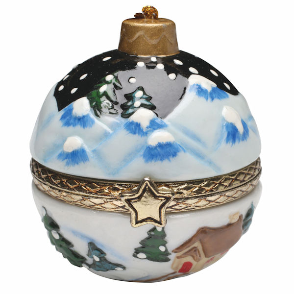 Porcelain Surprise Christmas Ornaments - Winter Night Sphere