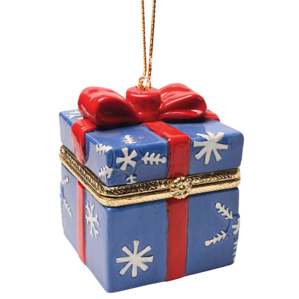 Porcelain Surprise Christmas Ornaments - Snowflake Blue Box