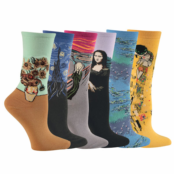 Product image for Women's Fine Art Crew Length Socks - Set of 6 Pairs