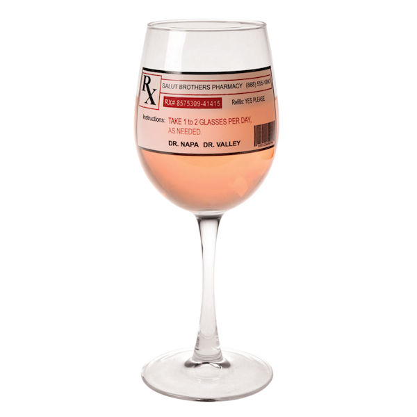 Funny Prescription Wine Glass - 8" holds 11 oz.