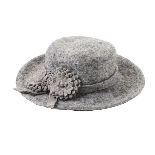 Felted Wool Flower Duet Hat