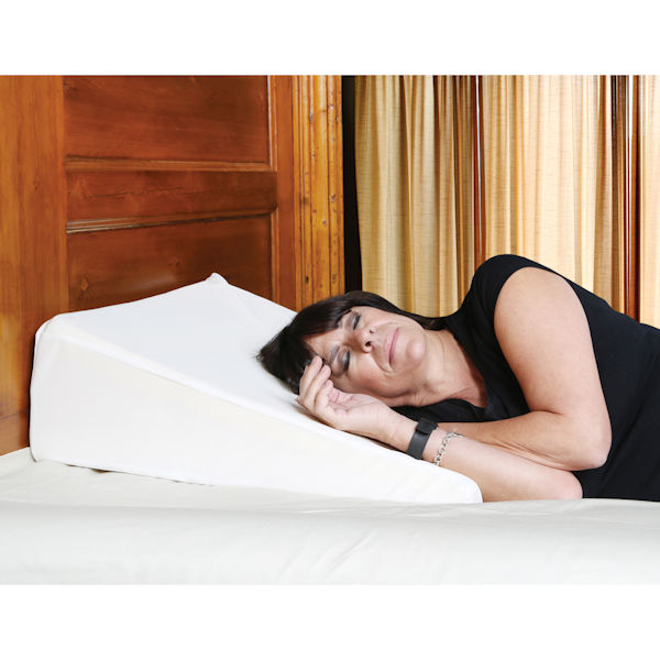 Support Plus Bed Wedge Pillow - Memory Foam Cushion & Cover - Small - 8" High