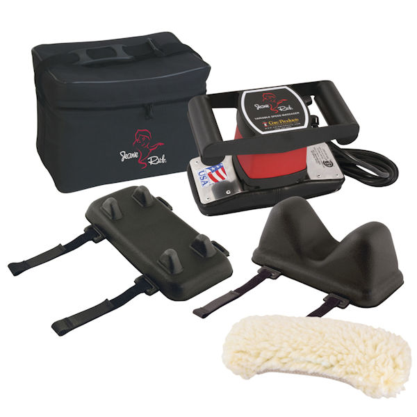 Jeanie Rub Massager Professional Package - Electric Massager with Para-Spinal and Extremity Attachments, Fleece Pad, and Shoulder Bag
